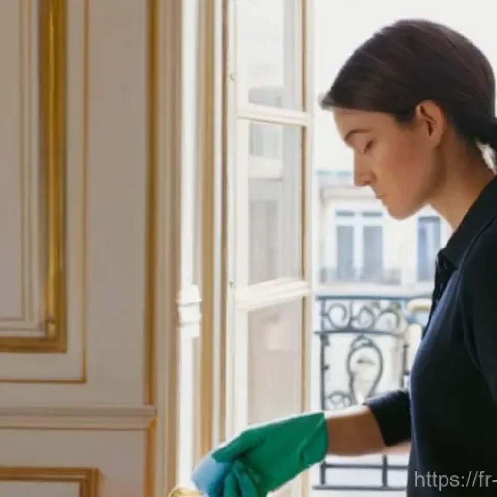 가사도우미로서 첫 업무 경험 공유 - **Prompt: "A professional cleaning assistant, a woman in her late 20s or early 30s, stands thoughtfu...